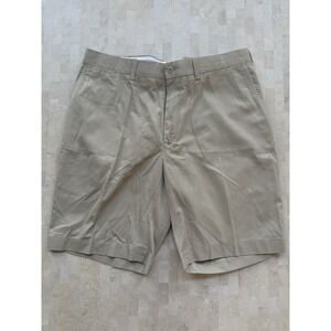 POLO GOLF RALPH LAUREN Khaki Mens Golf Shorts 36 Links Fit Flat Front Prep LOGO